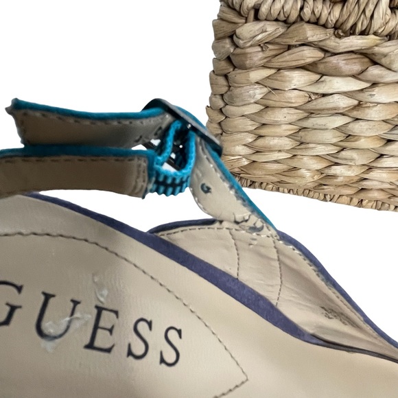 Guess Almost 5” Heel Cork Sling Back Open Toe SZ 7-1/2 - Picture 4 of 12